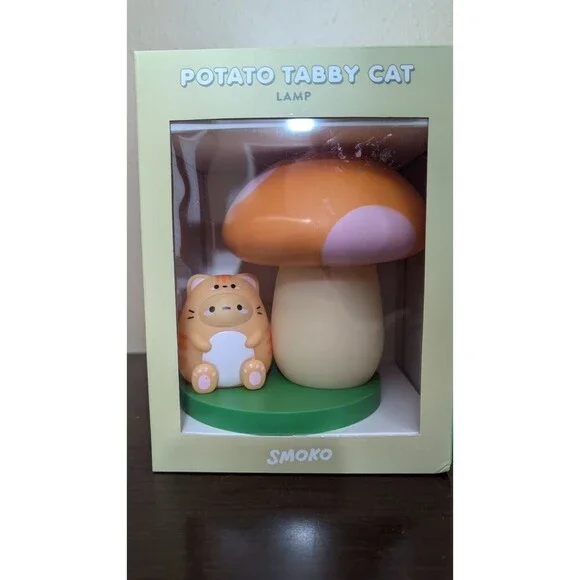 Smoko Potato Tabby Cat Lamp Rechargeable - NEW Urban Fun Mushroom Decor - Picture 2 of 5